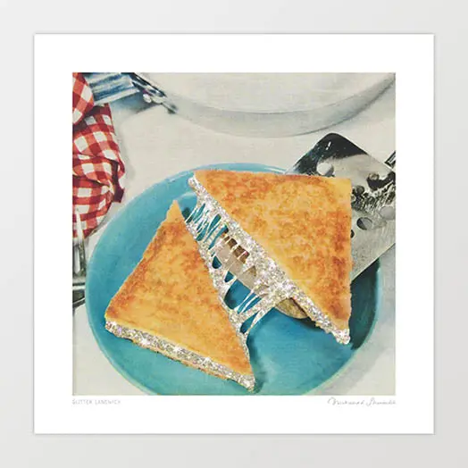 'Glitter Sandwich - Eat Fashionably' Art Print By Vertigo Artography 1