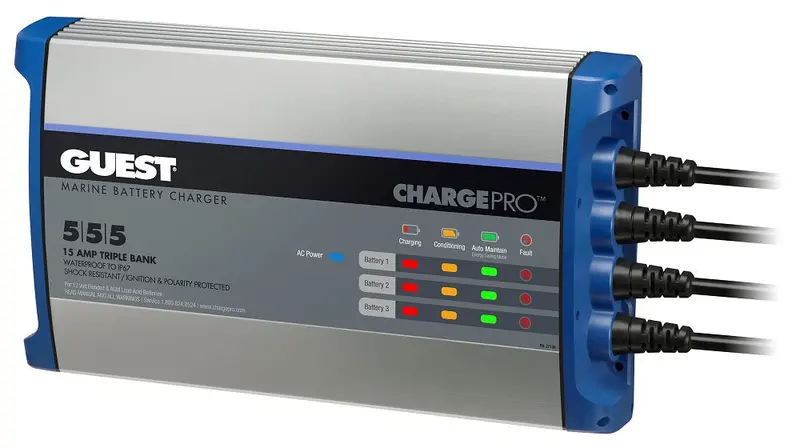 Guest 2713A 15A 3 Bank 120V Input Battery Charger 1