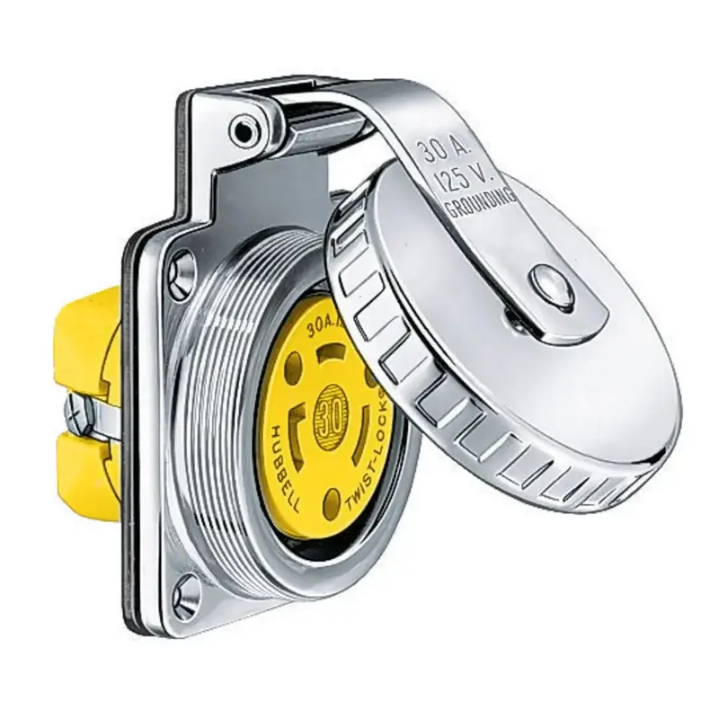 Hubbell Hbl303sso 30A Outlet Traditional Round Stainless 1