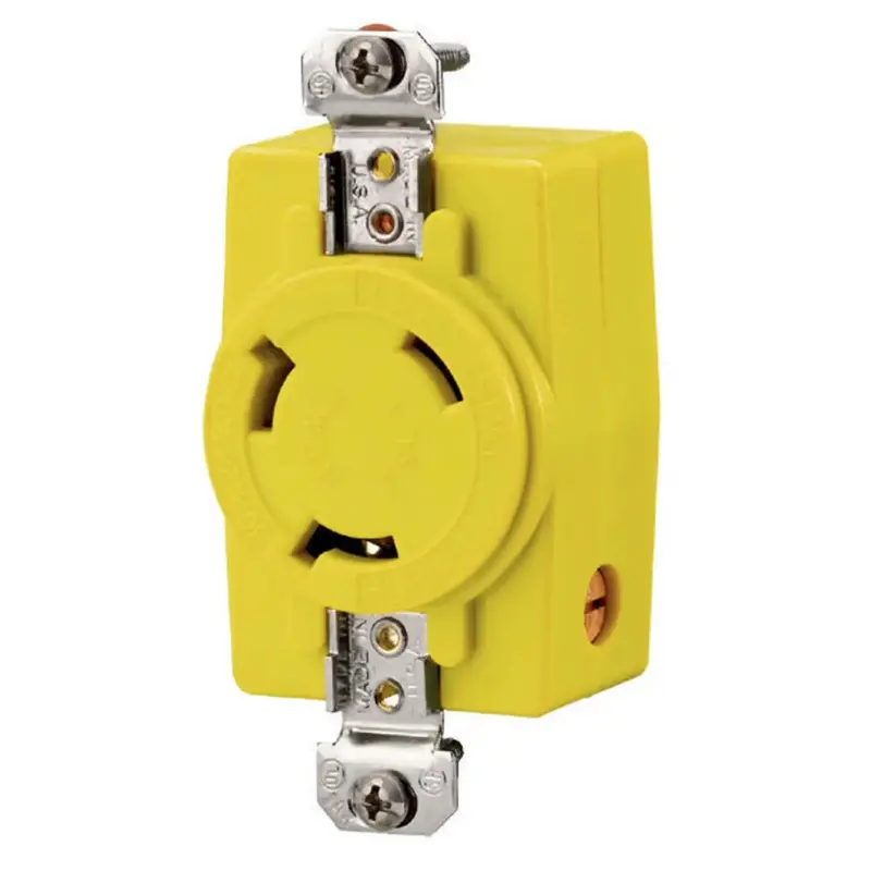 Hubbell Hbl328dcr 30A 28V Dc Locking Receptacle Yellow 1