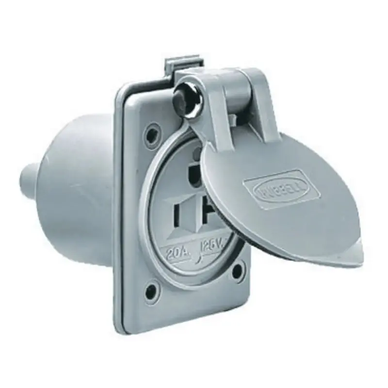 Hubbell Hbl61cm65 20 Amp 124V 2 Pole 3 Wire Gray Outlet 1