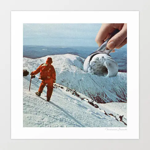 ‘Ice Cream Mountain’ Surreal Dessert Art Print | Fun, Eye-Catching Kitchen & Playroom Wall Decor