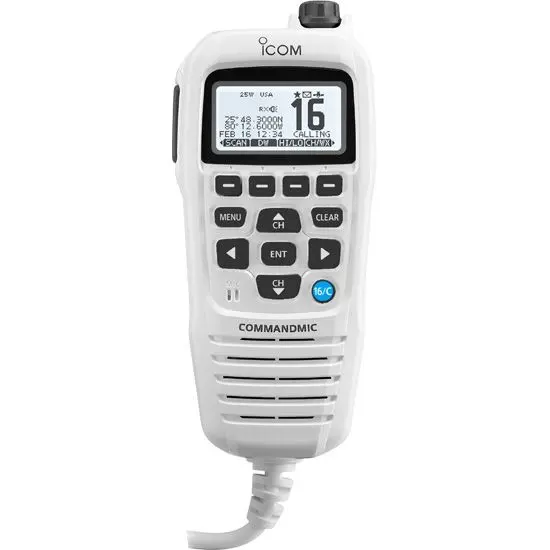 Icom Hm195gw Command Mic Iv White Second Station 1