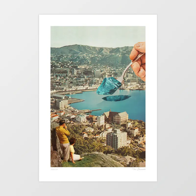 'Jello Bay' Art Print By Vertigo Artography | Surreal Retro Food Wall Art Quirky Coastal Kitchen Decor 1