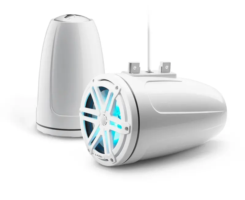 Jl Audio M3 7.7In Enclosed Tower Speakers White Sport Grille With Rgb Led 1