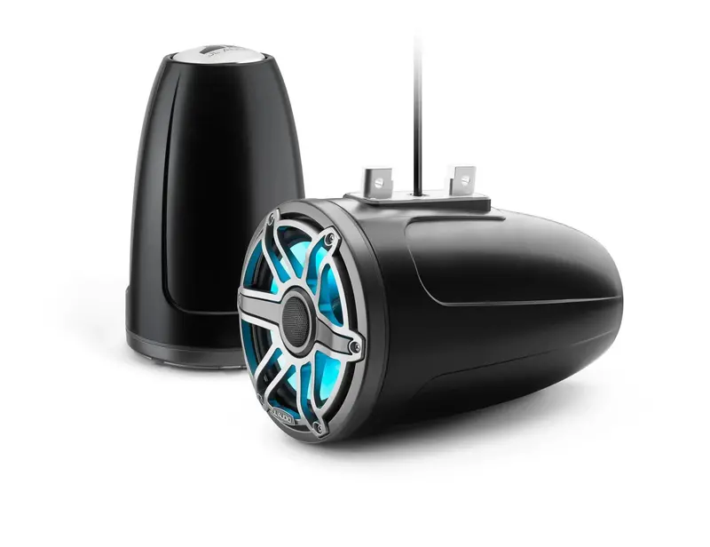 Jl Audio M6 7.7In Enclosed Tower Speakers Titanium Sport Grille With Rgb Led 1