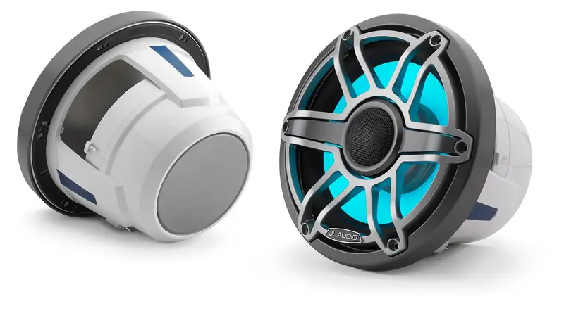 Jl Audio M6 8.8In Coaxial Speakers Titanium Sport Grille With Rgb Led 1