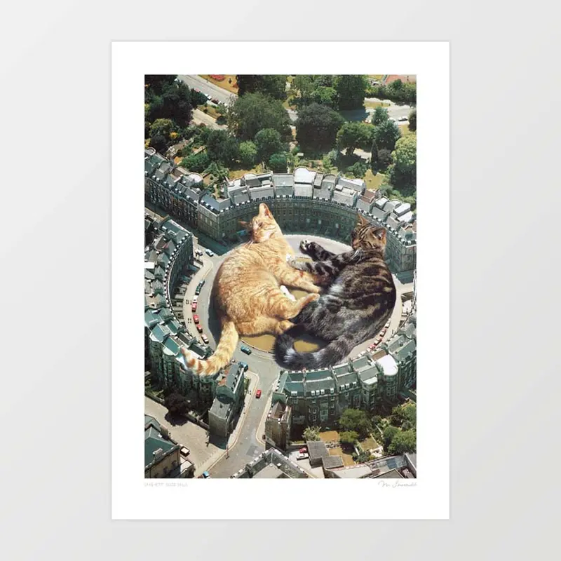 ‘Lazy Cat Roundabout' Art Print By Vertigo Artography 1