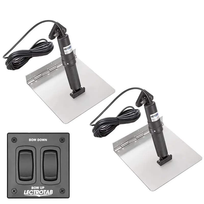 Lectrotab Xka Stainless Steel Trim Tab Kit W/Rocker Switch - 12 X 24 [Xkaf12x24] 1