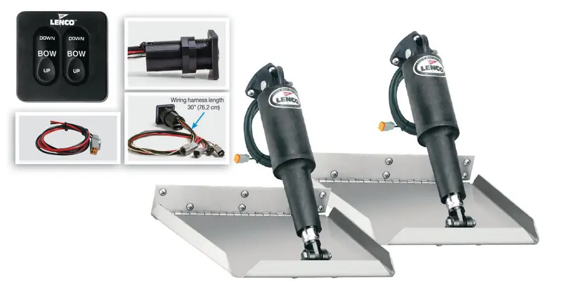 Lenco 12Inx12in Edge Mount Trim Tab Kit 12V With Standard Switch 1