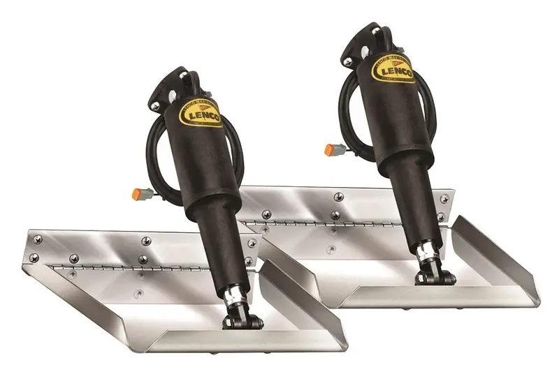 Lenco 12Inx9in Edge Mount Trim Tab Kit 12V Electro Polished 1