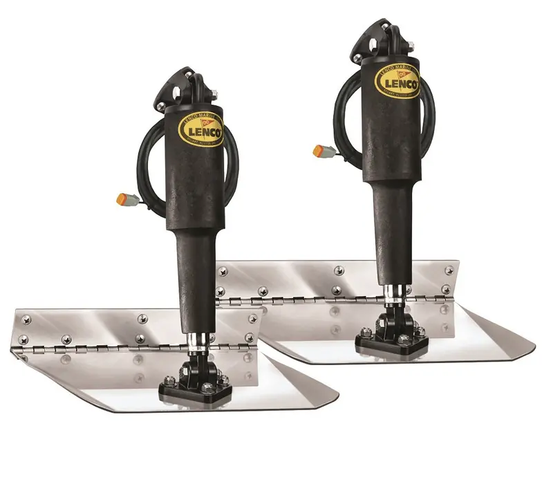 Lenco 9Inx12in Standard Mount Trim Tab Kit 12V Electro Polished 1