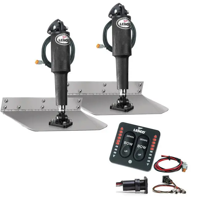 Lenco 9Inx12in Standard Mount Trim Tab Kit 12V Led Integrated Switch 1