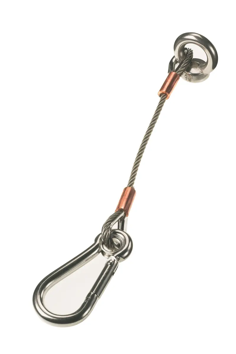 Lewmar 66840028 Anchor Strap 12In 4Mm Cable With 8Mm Caribiner Clip 1