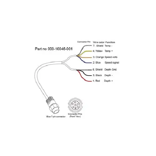 Lowrance 000-10046-001 Pigtail Bare Wires To Blue Connector 1