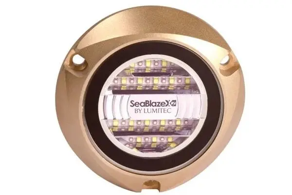 Lumitec Seablaze X2 Dual Color Blue/White Led Surface Mount Bronze Housing 12/24V 1