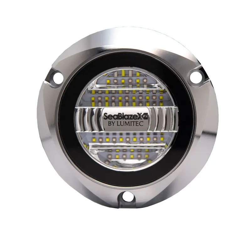 Lumitec Seablaze X2 Dual Color Blue/White Led Surface Mount Polished Housing 12/24V 1
