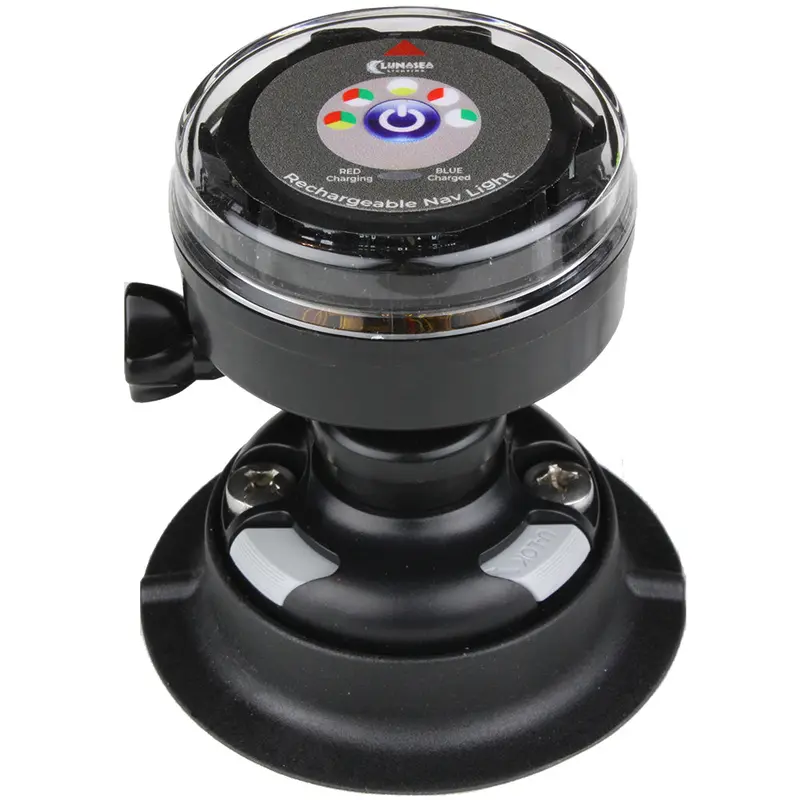 Lunasea Rechargeable Tri-Color Portable Navigation Light W/Railblaza Quikport Mount - Black [Llb-72Bk-Ub-01] 1