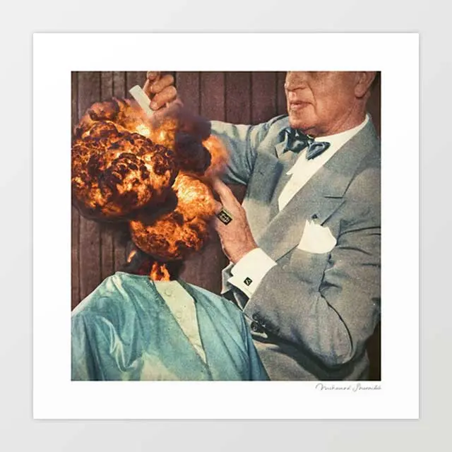 'Magnifique Bouffant' Art Print By Vertigo Artography | Surreal Retro Hair Salon Hairdresser Kitsch Humour Wall Art 1