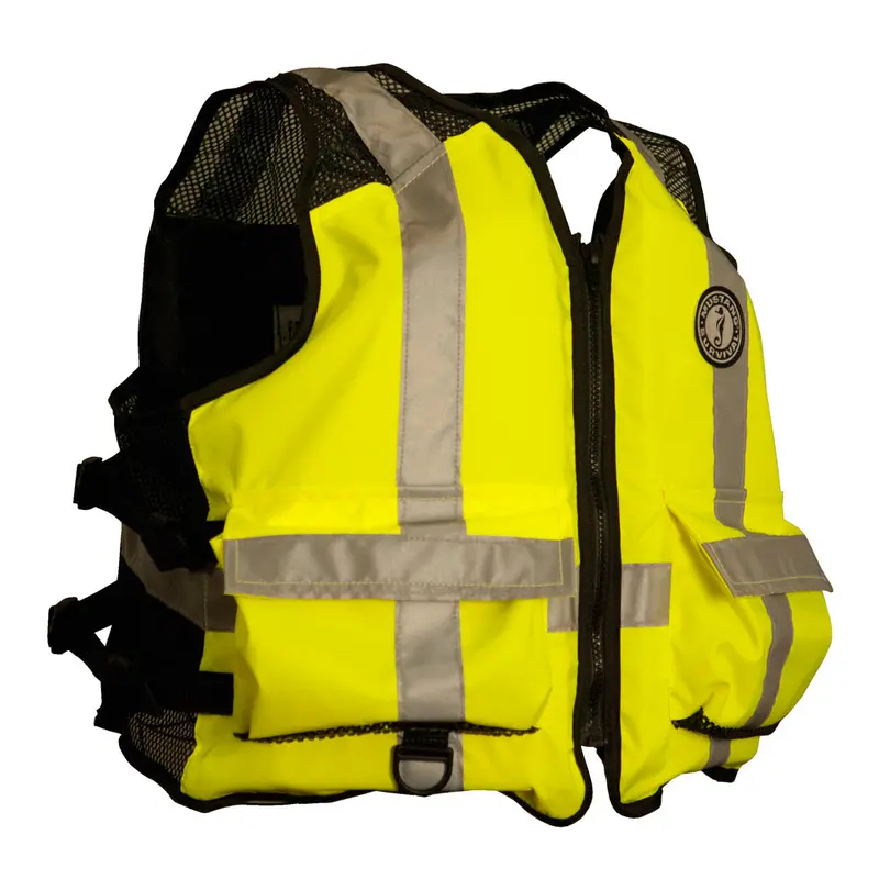 Mustang High Visibility Industrial Mesh Vest - Fluorescent Yellow/Green/Black - Small/Medium [Mv1254t3-239-S/M-216] 1