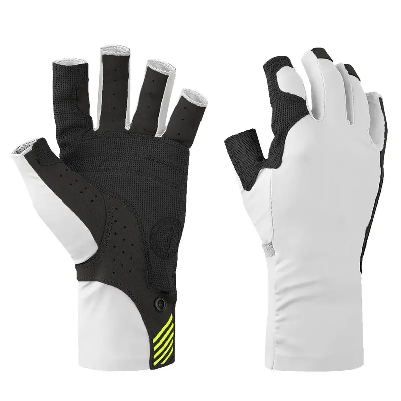 Mustang Traction Uv Open Finger Gloves - White  Black - Large [Ma6007-267-L-267] 1