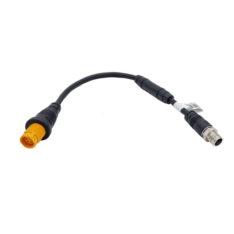 Navico Ethernet Adapter M12 8-Pin Male - Yellow 5-Pin Female - 1.2' [000-16448-001] 1