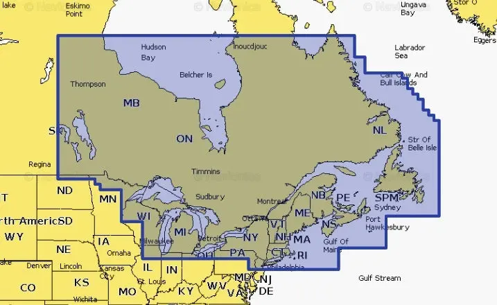 Navionics Plus Naus012r Canada, East And Greaqt Lakes Microsd 1