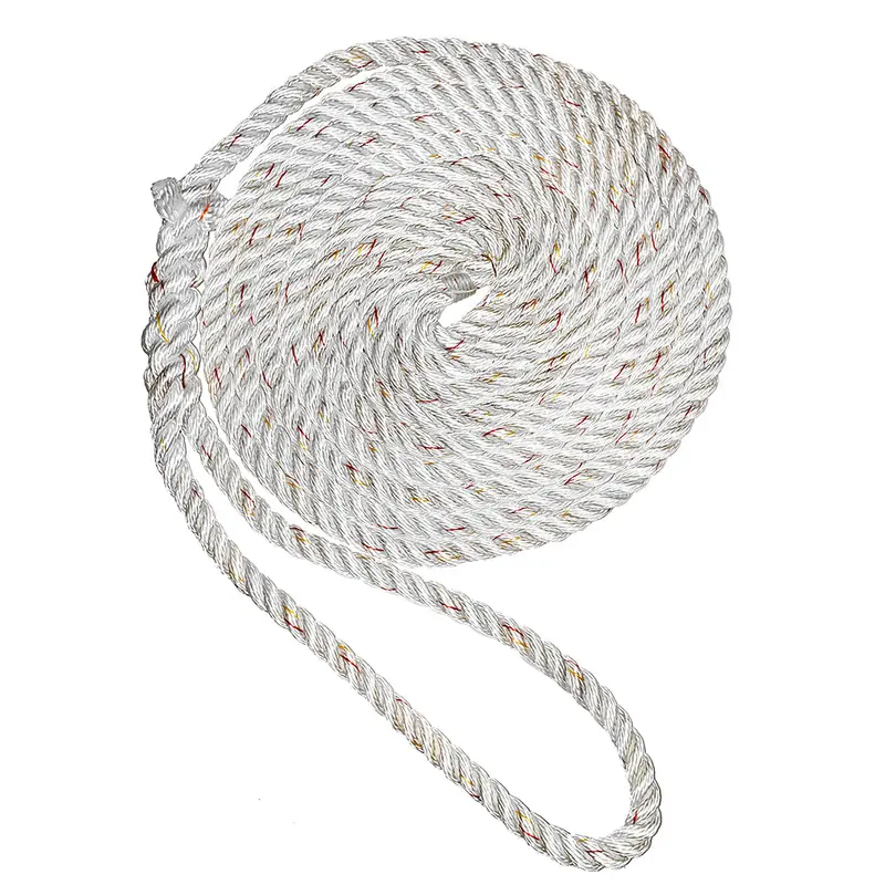 New England Ropes 5/8" Premium 3-Strand Dock Line - White W/Tracer - 15 [C6050-20-00015] 1
