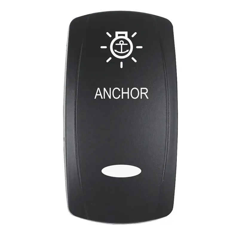 Pacer Actuator - 'Anchor' F/V Series Contura Switches - Black - Laser Etched (Top/Bottom Light) [Ev2le-Anc] 1