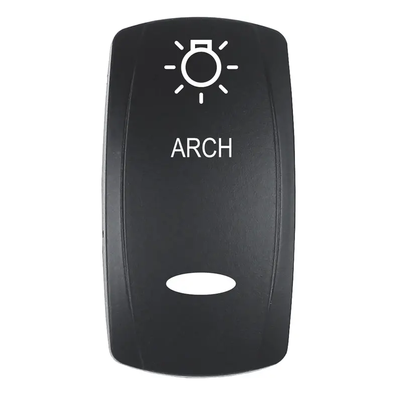 Pacer Actuator - 'Arch' F/V Series Contura Switches - Black - Laser Etched (Top/Bottom Light) [Ev2le-Arch] 1