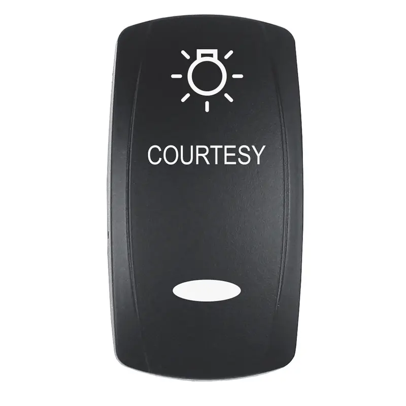 Pacer Actuator - 'Courtesy' F/V Series Contura Switches - Black - Laser Etched (Top/Bottom Light) [Ev2le-Ctsy] 1