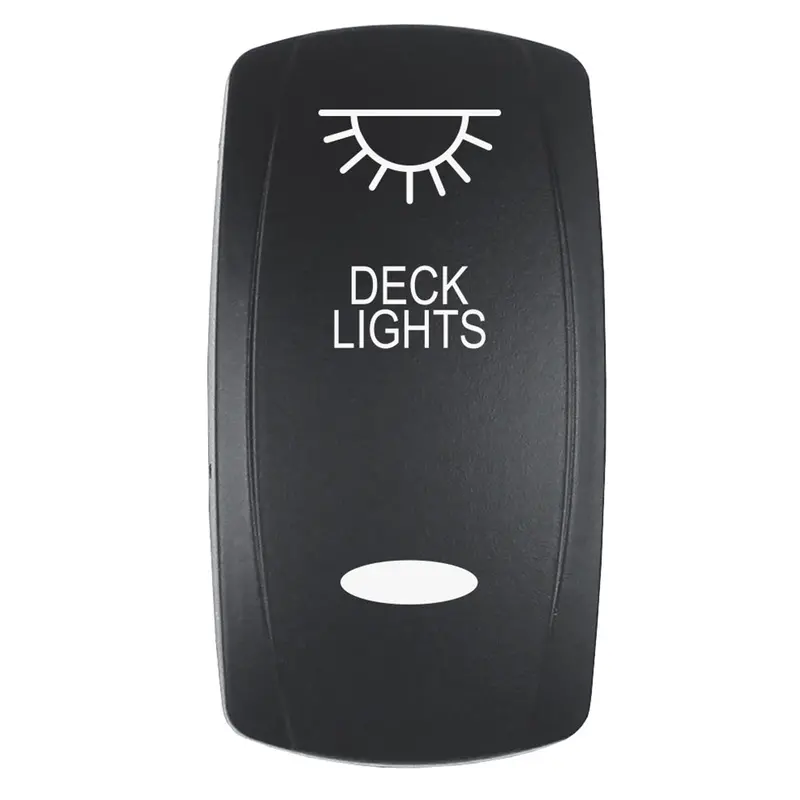 Pacer Actuator - 'Deck Lights' F/V Series Contura Switches - Black - Laser Etched (Top/Bottom Light) [Ev2le-Deck] 1