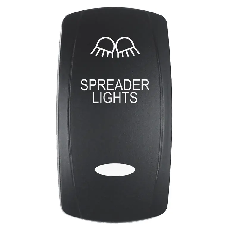 Pacer Actuator - 'Spreader Lights' F/V Series Contura Switches - Black - Laser Etched (Top/Bottom Light) [Ev2le-Spdr] 1