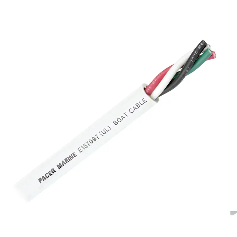 Pacer Round 4 Conductor Cable - 100 - 16/4 Awg - Black, Green, Red  White [Wr16/4-100] 1
