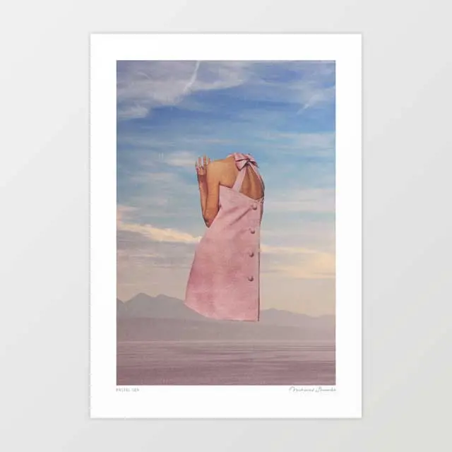 'Pastel Sea' Art Print By Vertigo Artography | Surreal Pastel Ocean Woman Vintage Feminine Wall Art 1