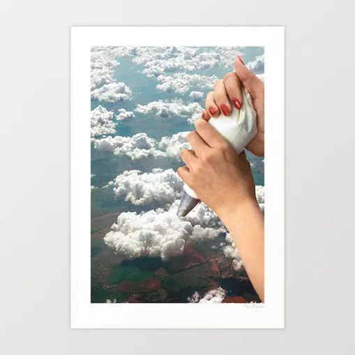 'Piping Clouds' Art Print By Vertigo Artography | Surreal Sky Wall Art Whimsical Kitchen Decor 1