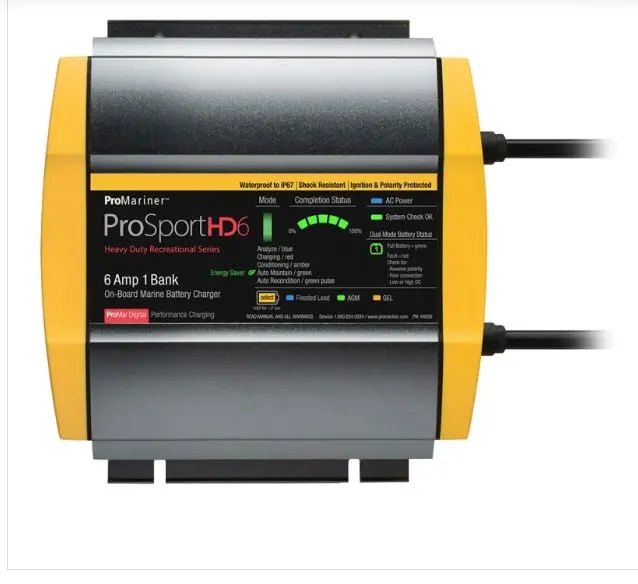 Promariner Prosport Hd 6 Gen4 6 Amp Battery Charger 12V 1 Bank 120V Input 1