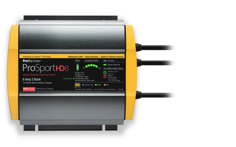 Promariner Prosport Hd 8 Gen4 8 Amp Battery Charger 12/24V 2 Bank 120V Input 1