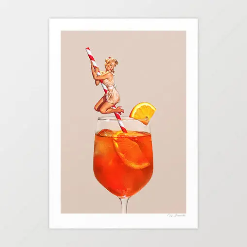 'Retro Orange Spritz Cocktail' Art Print By Vertigo Artography 1