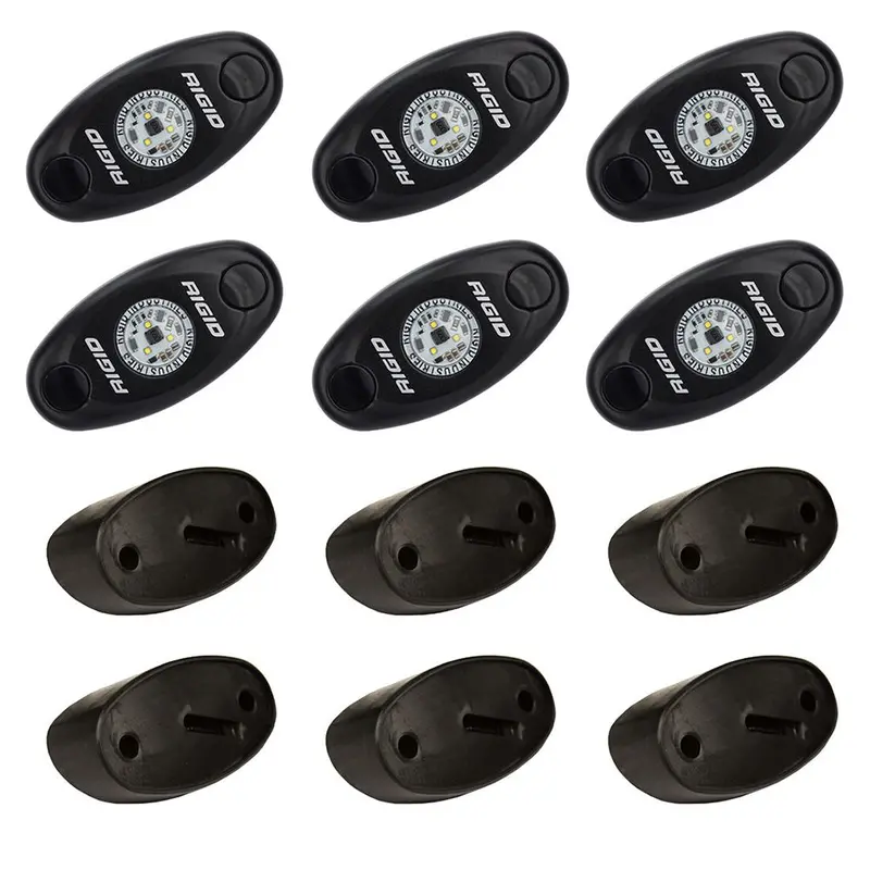 Rigid Industries A-Series Rock Light Kit - 6 Blue Lights - Black [400283] 1