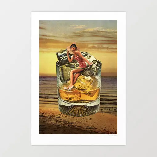 'Roxanne On The Rocks - Whiskey Sunset' Art Print By Vertigo Artography 1