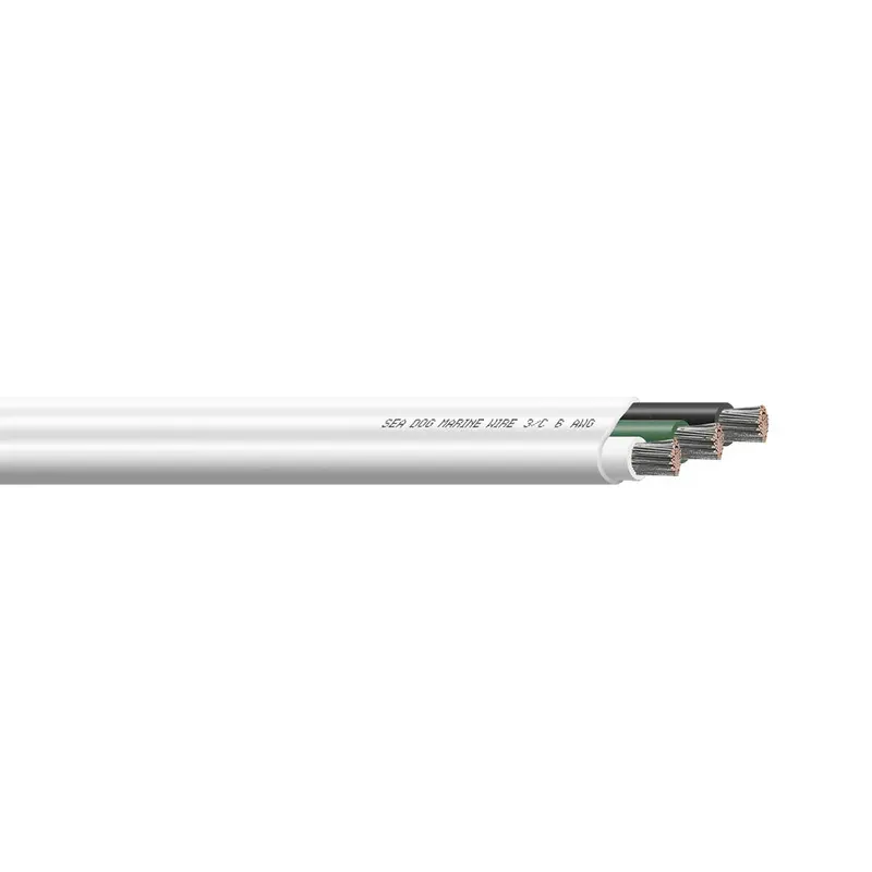 Sea-Dog 6/3 Awg Flat Triplex Wire - White/Green/Black - 100' [8006302] 1