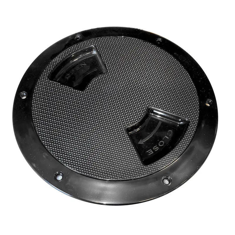 Sea-Dog Quarter-Turn Textured Deck Plate W/Internal Collar - Black - 5" [336357-1] 1