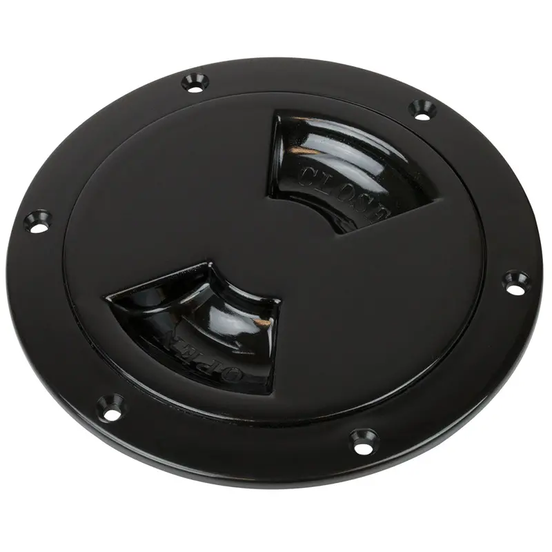 Sea-Dog Smooth Quarter Turn Deck Plate - Black - 8" [336185-1] 1