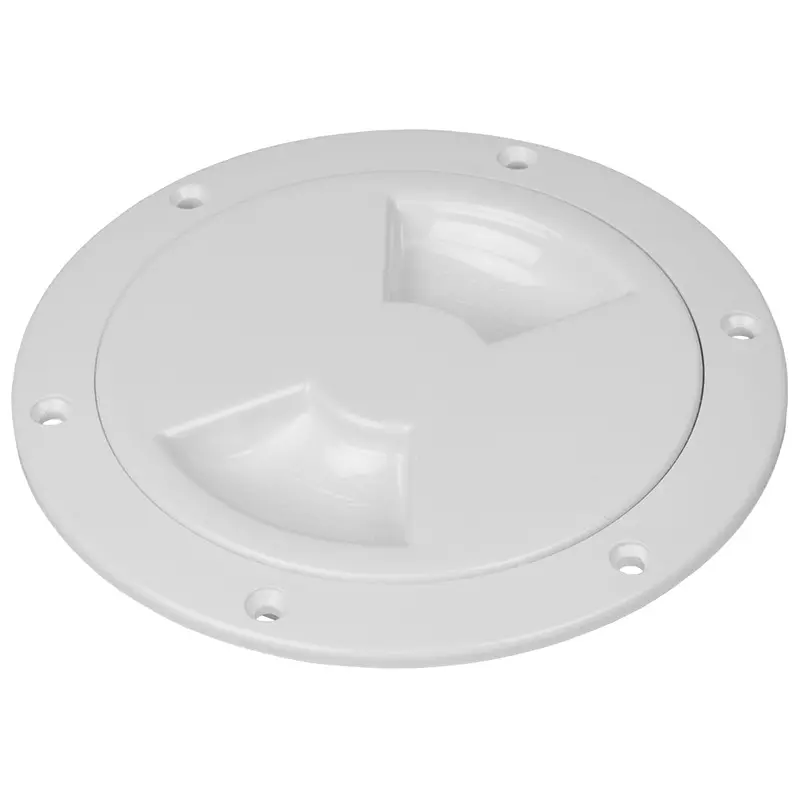 Sea-Dog Smooth Quarter Turn Deck Plate - White - 6" [336160-1] 1