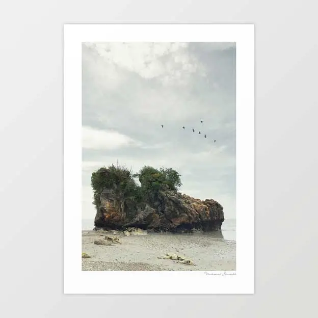 'Shoe Island' Art Print By Vertigo Artography | Surreal Coastal Sneaker Beach Landscape Pop Art Print 1