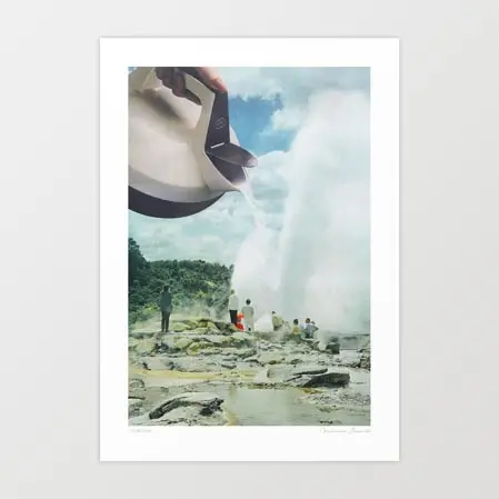 'Steam Funk' Art Print By Vertigo Artography | Surreal Retro Steam Geyser Atmospheric Vintage Wall Art 1