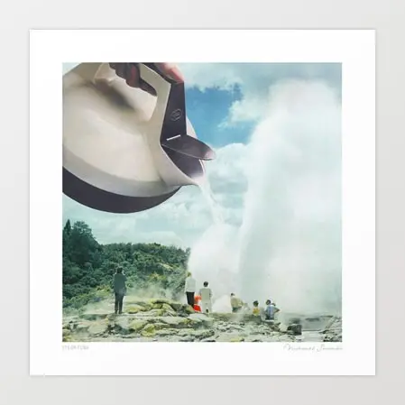‘Steam Funk’ Vintage Geyser Art Print | Atmospheric Steampunk-Inspired Wall Decor