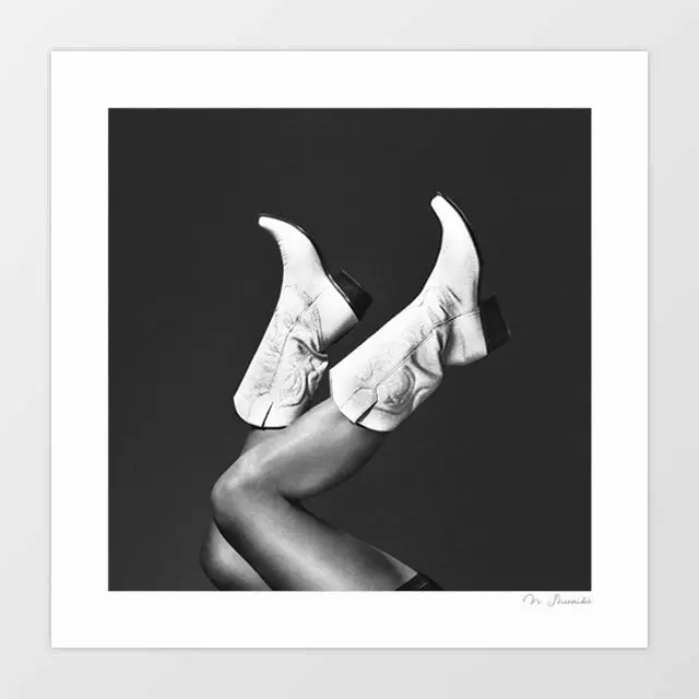 'These Boots - Noir' Art Print By Vertigo Artography | Cowgirl Noir Monochrome Western Editorial Luxury Ranch Nashville Bachelorette Wall Art 1