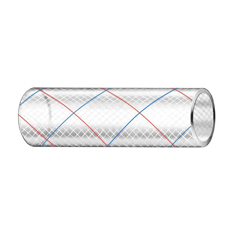 Trident Marine 3/4" X 50' Clear Reinforced Pvc Hose Tubing Red  Blue Tracer [162-0346] 1